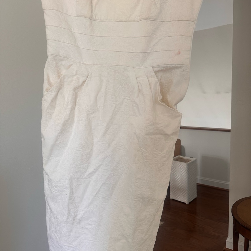 Diane von Furstenburg strapless white dress